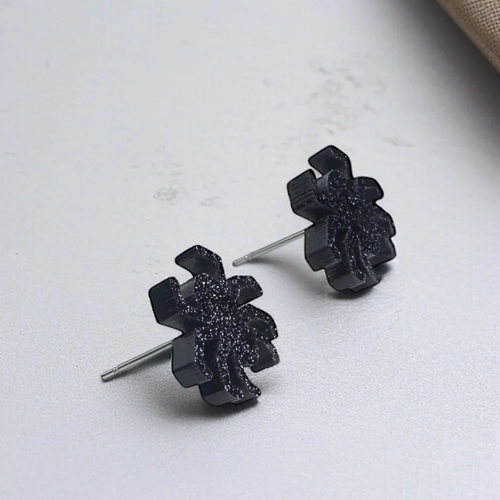 Bewitching Black Glitter Spider Studs! 🕷️Halloween Favorite! NWT Stud Earrings